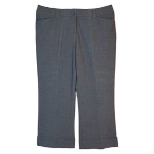 NWT Lane Bryant Houston Trouser Pant Gray 18 Petite Cuffed Hem Adjustable Waist